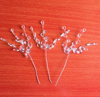 50pcs Kaplja Vode Umetnih Akrilnih Cvet Izbirčen Kristalno Diamante Cvet Podružnice Za Stranke Poroka Dekoracija