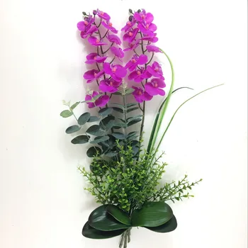 1set silicij pravi dotik umetno orhideja cvetlični aranžma mini bonsaj cvet, samo ne vaza