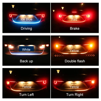 Niscarda 4 Načinu Avto Zadaj LED Trunk Dodatne Stop Luči Trakovi Auto Turn Signal Prilagodljiv vrata prtljažnika Prtljage Warnning Lučka