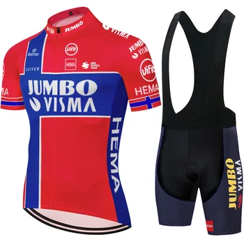 2021 nov laser cut ekipa Jumbo visma kolesarjenje oblačila moških maillot Dirke kolesarski dres komplet poletnih quick dry kolo majica