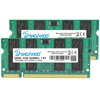 SNOAMOO Laptop Ram DDR2 2GB 667MHz PC2-5300S 800MHz PC2-6400S 200Pin CL5 CL6 1.8 V 2Rx8 pomnilnik so-DIMM Pomnilnika Računalnika Garancija