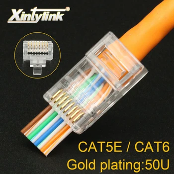 Xintylink 50U EZ rj45 priključek cat6 rj 45 utp kabla utp cat5e 8P8C cat 6 omrežne unshielded modularni cat5 visoke kakovosti