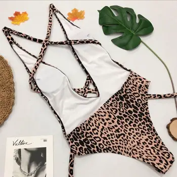 Nov Slog Ženske Kopalke Seksi Leopard Bikini Push-Up Oblazinjeni Kopalke, Kopalke Bodysuits Privlačne Ženske Kopalke Biquini