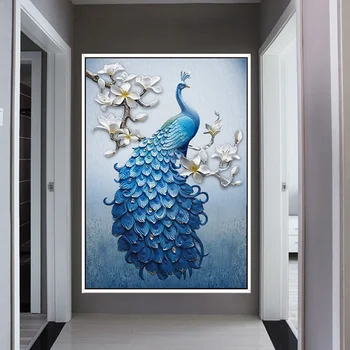 Novo 5D Polno Diamond Vezenje Pav DIY diamond slikarstvo mozaik navzkrižno stitch Živali diamond Room Decor dnevna soba