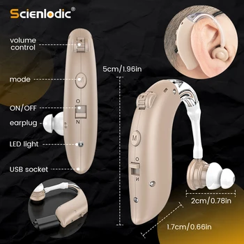 Polnilna Slušni Bluetooth Slušni Pripomočki BTE Audifonos Sluha Ojačevalnik za Starejše Gluhe Naprave za Izgubo Sluha