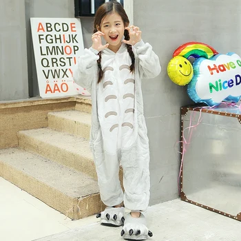 Otrok Halloween Kostumi Otroci Fantje Dekleta Pes Tiger Medved Onesie Totoro Bat Pižamo Enem Kosu Homewear Božič Stranka obleko