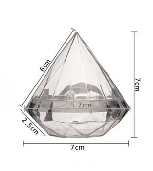 48pcs/veliko Prozorno Plastično Diamantno obliko bonboniera Jasno Poroko Korist Škatle za Bonbone Imetniki Poročno darilo Givea Boda