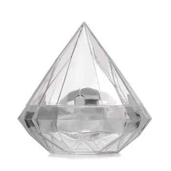 48pcs/veliko Prozorno Plastično Diamantno obliko bonboniera Jasno Poroko Korist Škatle za Bonbone Imetniki Poročno darilo Givea Boda