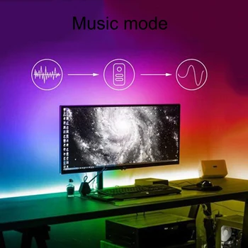 Smart Wifi Glasbe LED Trakovi Luči USB TV Ozadja Komplet z Oddaljenih Delih z Alexa googlova Domača stran 16 Barve 5050 Led Polarizirani Svetlobi