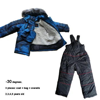 Baby Snowsuits Zime, Fantje, igralne obleke 2 3 4 5 letih Otroci Smučarske Obleke 3 kos Toplo Otroci Pozimi Sneg Jopiči za Malčke Outwear