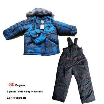 Baby Snowsuits Zime, Fantje, igralne obleke 2 3 4 5 letih Otroci Smučarske Obleke 3 kos Toplo Otroci Pozimi Sneg Jopiči za Malčke Outwear