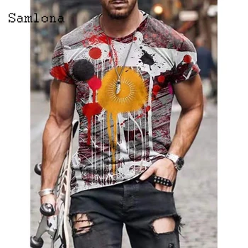 2021 Poletje Nov Modni 3D Tiskanja Vrhovi Ulične Mens T-shirt Masculinas Priložnostne Puloverji Plus Velikost 4xl 5xl Moških Tees Oblačila