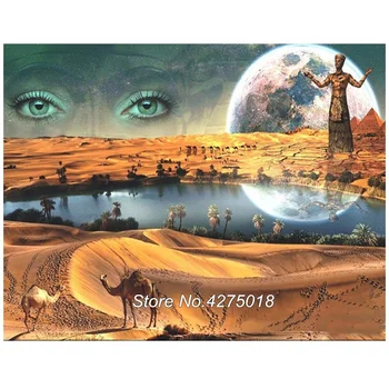 DIY Diamond Slikarstvo Navzkrižno Šiv Egiptovski puščavi Needlework Doma Dekor Polno Nosorogovo Mozaik 5D Diamond Vezenje CX173
