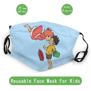 Ponyo Na Cliff Design Smešno Harajuku Otrok Večkratno Uporabo Masko Proti Meglica, Prah Masko Za Zaščito Masko Respirator Žarilna