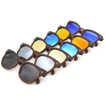 BerWer Bambusa Lesene Polarizirana sončna Očala ebony Okvir Les Očala Lady Luksuznih Modnih Nedelja Odtenki