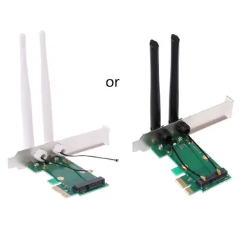 Brezžično Kartico WiFi kartice Mini PCI-E Express PCI-E Adapter 2 Antena Zunanja PC R9JA