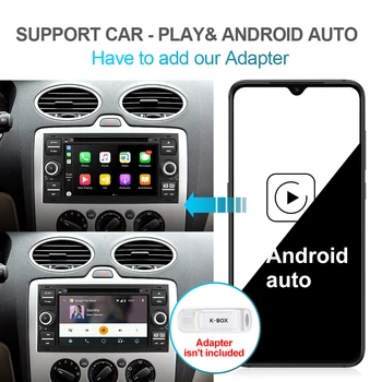 Isudar PX6 2 Din Android 10 GPS Autoradio 7 Inch Za Ford/Mondeo/Focus/Tranzit/C-MAX/S-MAX/Fiesta Avto Multimedijski Predvajalnik, 4 GB RAM-a