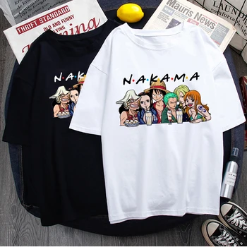En Kos Nakama Smešno Risanka Majica s kratkimi rokavi ženske Luffy Nič Anime Priložnostne T-shirt Poletje Letnik Ulične Tshirt Hip Hop Top Tee
