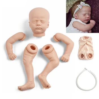 RSG 17 Palčni Silikonski Vinil Prerojeni Baby Doll Veren Newborn Baby Unpainted Nedokončane Mehko Lutke Ashley spalna DIY Prazno Kompleti