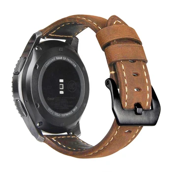 SOONHUA Usnje Watch Trak Univerzalno Retro Band jermenčki za 20 mm 22 mm Za Samsung Galaxy Amazfit