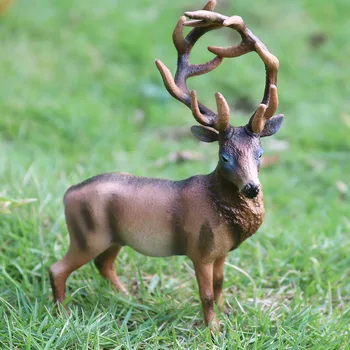 Oenux Divje Živali Evropi Elk Moose Wapiti Številke Belo Repo Jelena Model figuric PVC Dekoracijo Otroci Igrače Za Božič Darilo