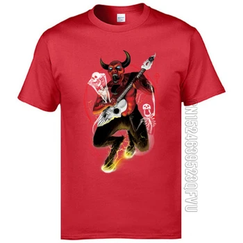 Rock Off Metal Band T Srajce Satan Kitara Lobanje Posadke Vratu Moških Vrhovi Majica 3D Tiskanih Sweatshirts na Debelo Kratek Rokav Tshirts