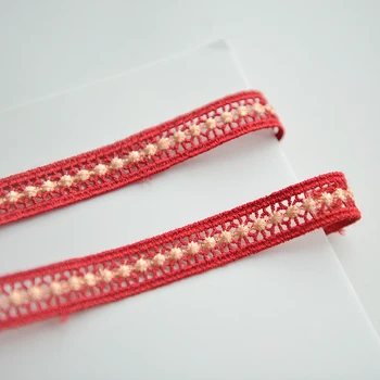 10M/veliko 1,5 cm širok Kitajski rdeče barve z zlato nit dekorativni vezenine, čipke obleko cheongsam obleko okraskov materiala AC1059