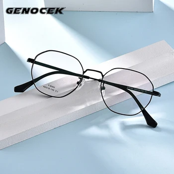 Retro Poligon Kovinski Očala Okvir Ženske Moški Luksuzni Ultralahkih Recept Kratkovidnost Optičnih Očal Okvir Očal Očala