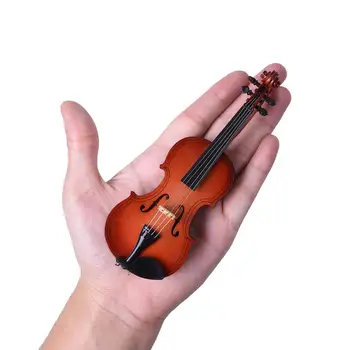Miniaturni Lesene Violino Model Replika Primeru Stojalo Glasbeno Zbirko Dekorativne Okraske Model Darilo