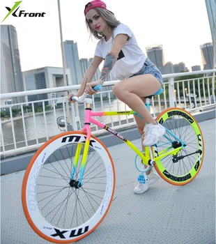 Novi X-spredaj blagovne znamke pisane ogljikovega jekla 26 inch fixed gear zadaj pedal zavore bicicleta študent kolo, cestna kolesa