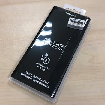 Original Navpično Ogledalo Jasen Pogled, Telefon Primeru Za Samsung Galaxy Note20 Opomba 20 Ultra 5G Pametno si Ogledate Flip Cover Inteligentni Primeru