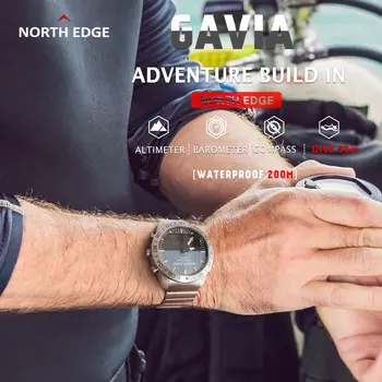 Severni Rob GAVIA 2 Poslovni Smart Watch Luksuzni Polno Jeklenih Višinomer, Kompas športen bedeti Nepremočljiva smartwatch Apache