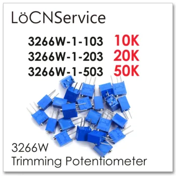 LoCNService 3266W 50PCS 10K 20K 50K Obrezovanje Potenciometer, Narejene na Kitajskem Visoke kakovosti 3266W-1-103 3266W-1-203 3266W-1-503