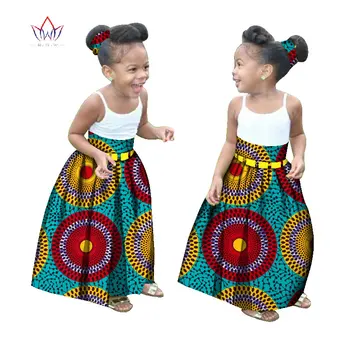 Poletje Otrok Afriška Oblačila, Prilagojena Dekle Moda Dolgo Krilo Afriške Dashiki Tiskanja Oblačila Dekle Krilo Vzročno Stranka WYT34