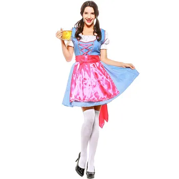 Vroče Dirndl nemško Pivo Devica Kostume Ženske Oktoberfest Pustno Modno Obleko Gor Halloween kostum
