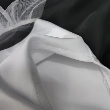 Belo Obleko O Vratu Pregleden Očesa Dolg Rokav Ruffle Ženske Elegantne Urad Dama Delo Obrabe Skromno Classy Ženski Afriške Moda