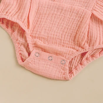 0-18 M Novorojenega Dojenčka Baby Dekle Obleka, Otroci brez Rokavov Bombaž Mehko Ruffles Jumpsuit 2020 Novo-kos Poletne Obleke