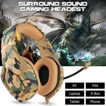 Profesionalni Stereo Gaming Slušalke Surround Zvoku Preko-Ear Slušalke z šumov Mikrofona Slušalke za PS4 Xbox En PC