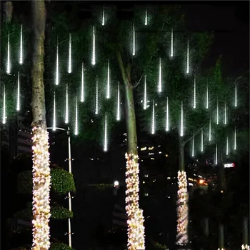 50 CM 8pcs/Set Meteor Tuš Dež Cev LED Božič Luči Poročni Vrt Božič Niz Svetlobo na Prostem Počitnice Razsvetljava 100-240V