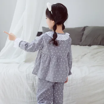 Nove Otroške Pižame Nastavite Perilo Baby Dekle Cvet Tiskanja Pižamo Otrok Jesen/zima Sleepwear Dojenčka Dolg Rokav Pižami