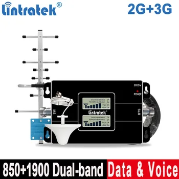 Lintratek 850 CDMA B5 signal booster 1900 2G 3G 850MHz, LCD zaslon, repetitor, 1900MHz omrežja ojačevalnik CDMA KOS dual band Booster