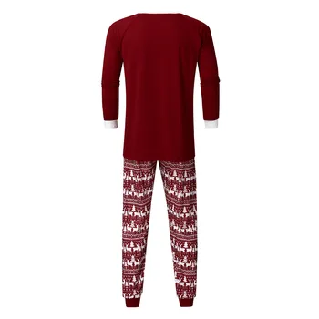 Družina Pižamo Sleepwear moških Božič Obleke Komplet hlače pajama rdeče pozimi pijama hombre 2-delni set d91116