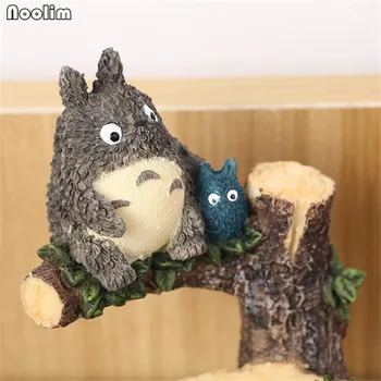 NOOLIM Ustvarjalne Smolo Vaza Sočne Rastline Planter Pot Totoro, ki Stoji na Drevesnem Panju Pot Urad za Namizni Vrt Dekor