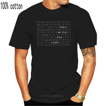 Programer, Razvijalec, Programiranje Coder T-Shirt za Moške Rešiti Problem Vpišite Kodo Duhovit Cotton Tee T Majica Classic Vrhovi