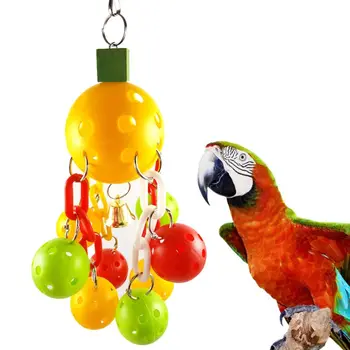1 Kos Visi Ptica Papiga Žvečilni Ugriz Igrače Z Bell Kletko Dekoracijo Žogo Povezavo Swing Hrane Napajalni Domače Hišne Živali, Ptic, Igrače Dobave