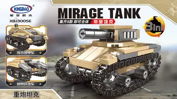 XINGBAO 13005 Vojaške Vojske Serije 8 V 1 Mirage Tank Postavlja temelje Skupščine Oklepnih Vozil Model Opeke Juguetes