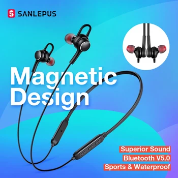 SANLEPUS Slušalke Brezžične Slušalke Bluetooth Slušalke Šport Hi-fi Slušalke Neckband Čepkov Z Mikrofonom Za Xiaomi Android