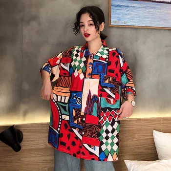 NiceMix moda Harajuku ženska Oblačila poletje slog, Bluze oversize tiskanja Grafiti ženske majice letnik bf vrhovi Hipster