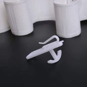 QGVLish Plastični Beli 7 cm Zavesa Obešanje Kavlji Kravato Obroč Za Palice za Zavese Pribor Opremljena Naguban Odklon DIY Trak Kljuke Dekor