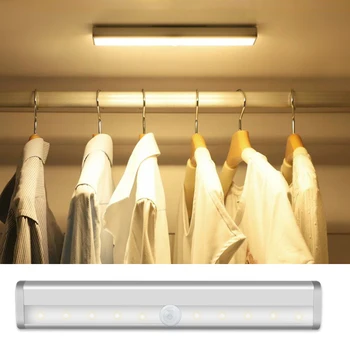 Luces Kuhinjo LED Luč Senzor Gibanja AAA Baterija Upravlja Kabinet Svetlobe LED Nočna Lučka za Omaro Stopnice Spalnica Razsvetljavo